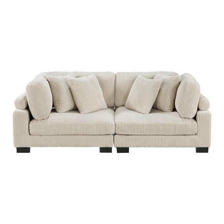 Traverse Beige Corduroy 2-Piece Loveseat by Homelegance at Eve Furniture