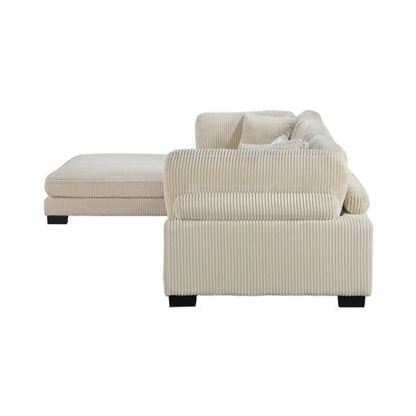 Traverse Beige Corduroy 4-Piece Modular Sectional with Ottoman by Homelegance at Eve Furniture