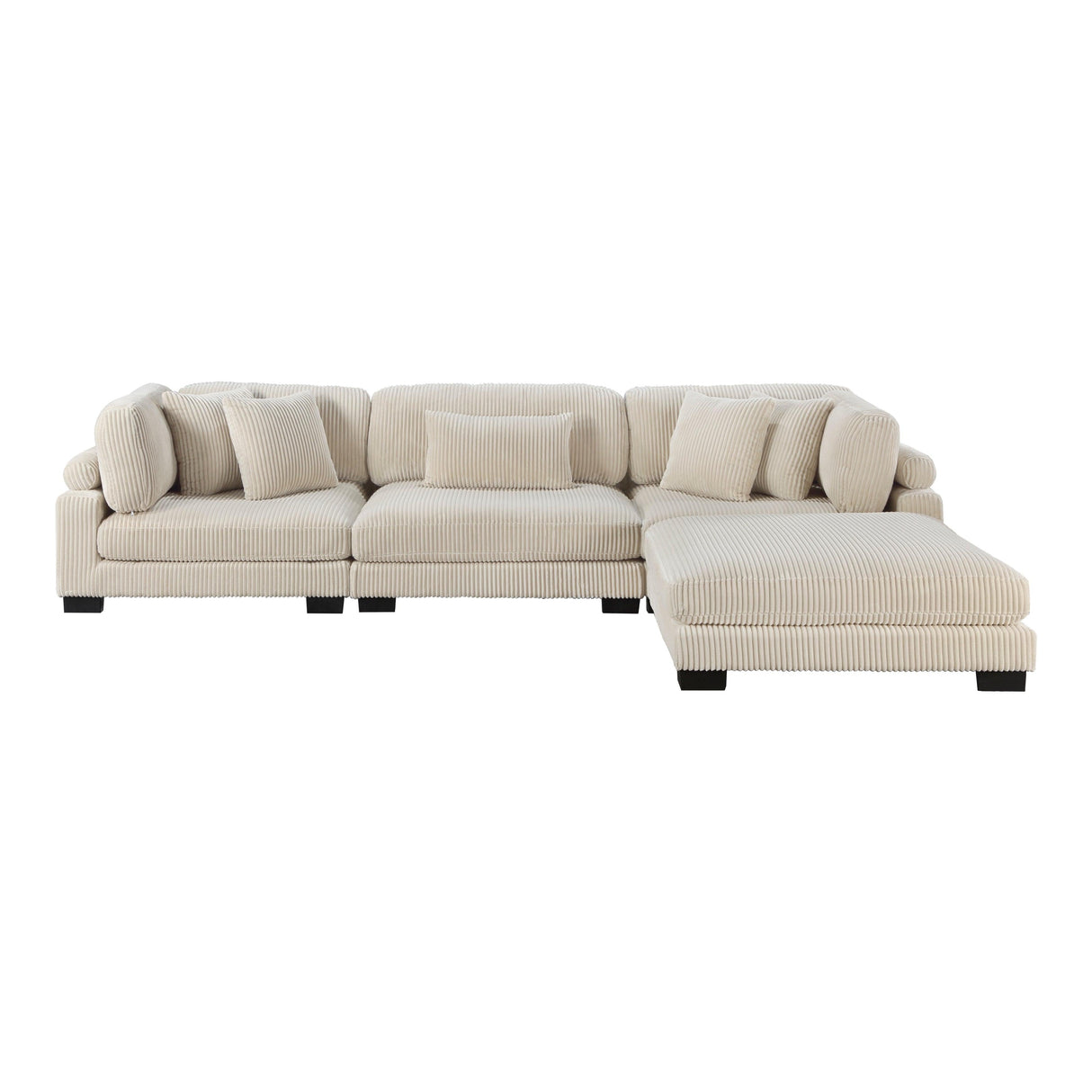 Traverse Beige Corduroy 4-Piece Modular Sectional with Ottoman by Homelegance at Eve Furniture