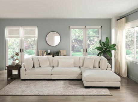 Traverse Beige Corduroy 4-Piece Modular Sectional with Ottoman by Homelegance at Eve Furniture