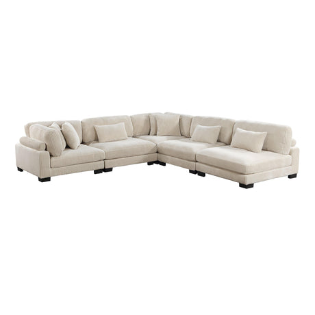 Traverse Beige Corduroy 5-Piece Modular Sectional by Homelegance at Eve Furniture