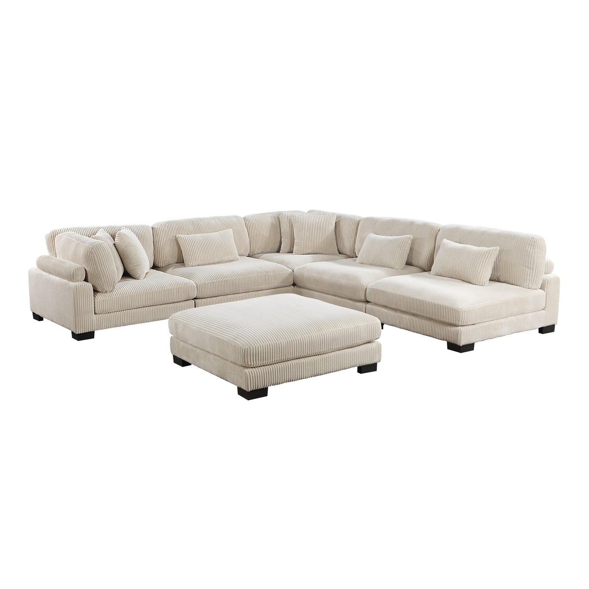 Traverse Beige Corduroy 6-Piece Modular Sectional with Ottoman by Homelegance at Eve Furniture