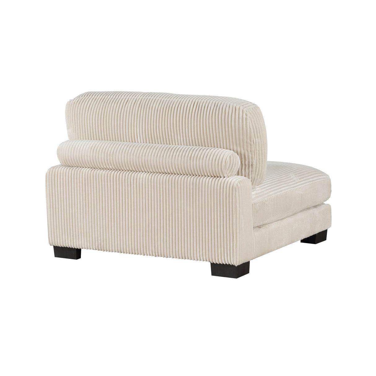 Traverse Beige Corduroy Armless Chair by Homelegance at Eve Furniture