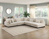 Traverse Beige Corduroy Corner Seat by Homelegance at Eve Furniture