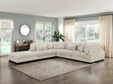 Traverse Beige Corduroy Corner Seat by Homelegance at Eve Furniture
