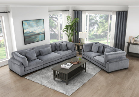 Traverse Gray Corduroy 2-Piece Loveseat by Homelegance at Eve Furniture