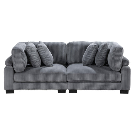 Traverse Gray Corduroy 2-Piece Loveseat by Homelegance at Eve Furniture