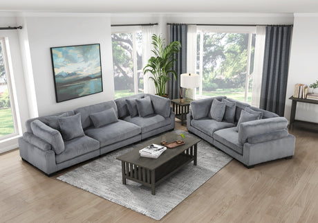 Traverse Gray Corduroy 3-Piece Sofa by Homelegance at Eve Furniture