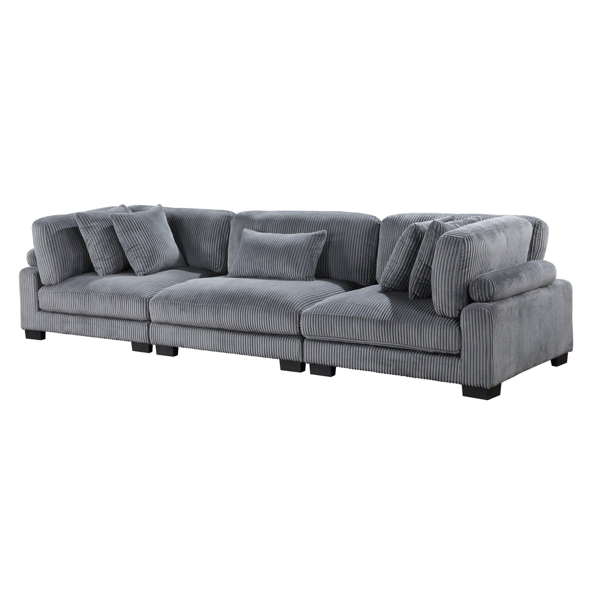 Traverse Gray Corduroy 3-Piece Sofa by Homelegance at Eve Furniture