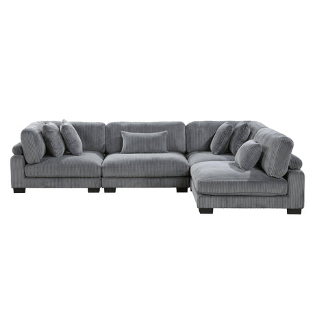Traverse Gray Corduroy 4-Piece Modular Sectional by Homelegance at Eve Furniture