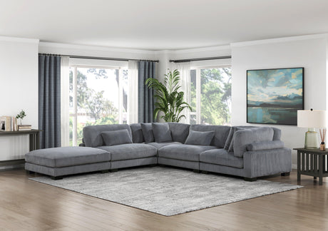 Traverse Gray Corduroy 4-Piece Modular Sectional by Homelegance at Eve Furniture