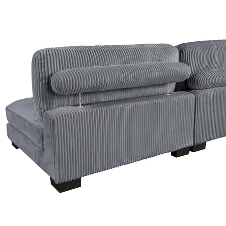 Traverse Gray Corduroy 5-Piece Modular Sectional by Homelegance at Eve Furniture
