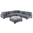Traverse Gray Corduroy 6-Piece Modular Sectional with Ottoman by Homelegance at Eve Furniture