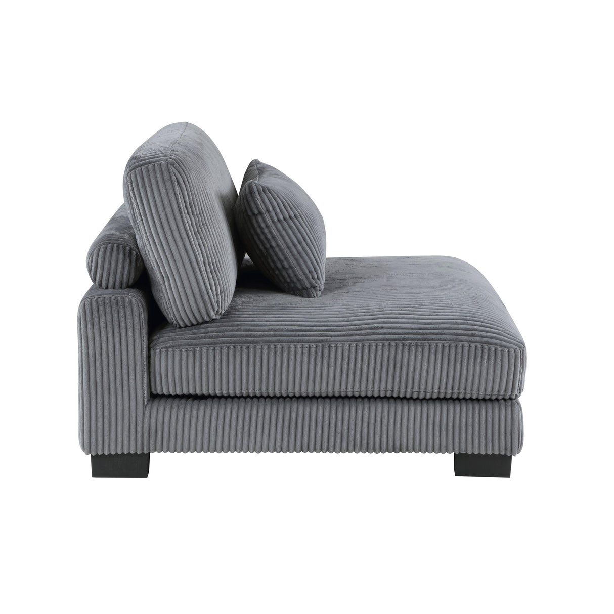Traverse Gray Corduroy Armless Chair by Homelegance at Eve Furniture