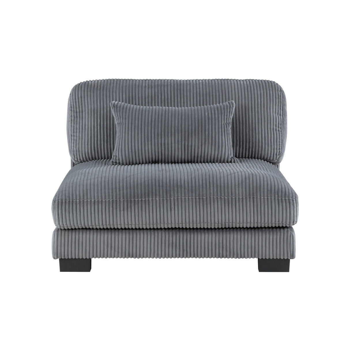 Traverse Gray Corduroy Armless Chair by Homelegance at Eve Furniture