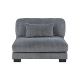 Traverse Gray Corduroy Armless Chair by Homelegance at Eve Furniture