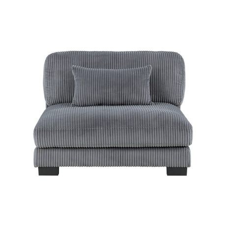 Traverse Gray Corduroy Armless Chair by Homelegance at Eve Furniture