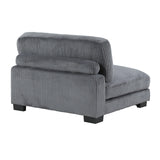 Traverse Gray Corduroy Armless Chair by Homelegance at Eve Furniture