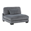 Traverse Gray Corduroy Armless Chair by Homelegance at Eve Furniture
