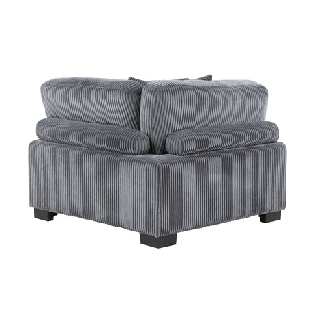 Traverse Gray Corduroy Corner Seat by Homelegance at Eve Furniture