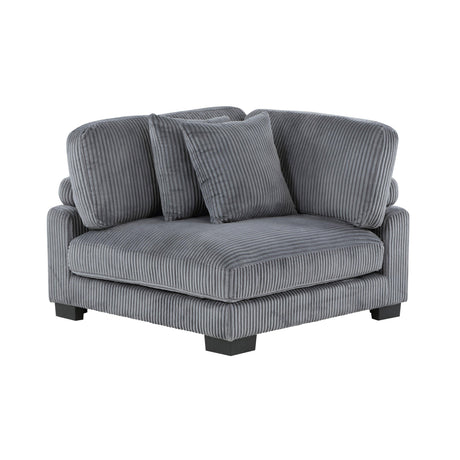 Traverse Gray Corduroy Corner Seat by Homelegance at Eve Furniture