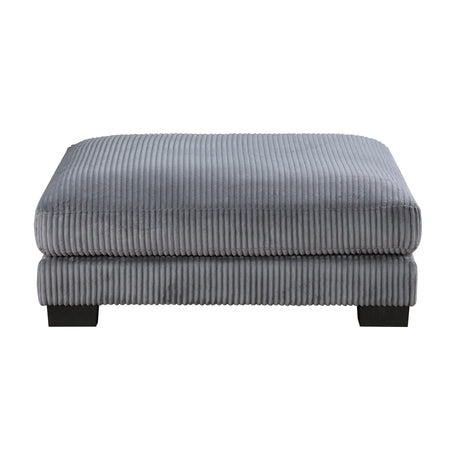 Traverse Gray Corduroy Ottoman by Homelegance at Eve Furniture