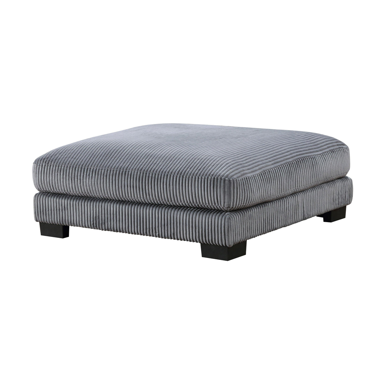 Traverse Gray Corduroy Ottoman by Homelegance at Eve Furniture