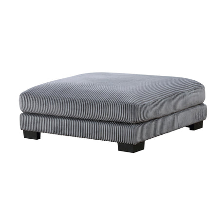 Traverse Gray Corduroy Ottoman by Homelegance at Eve Furniture