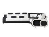 Tron Black/White Italian Leather Right Arm Facing (RAF) Sectional by New Era Innovations at Eve Furniture