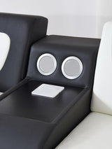 Tron Black/White Italian Leather Right Arm Facing (RAF) Sectional by New Era Innovations at Eve Furniture