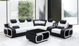 Tron Black/White Italian Leather Right Arm Facing (RAF) Sectional by New Era Innovations at Eve Furniture