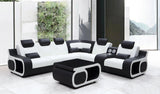 Tron Black/White Italian Leather Right Arm Facing (RAF) Sectional by New Era Innovations at Eve Furniture