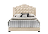 Truva Beige Upholstered King Bed by Homelegance at Eve Furniture