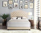 Truva Beige Upholstered King Bed by Homelegance at Eve Furniture