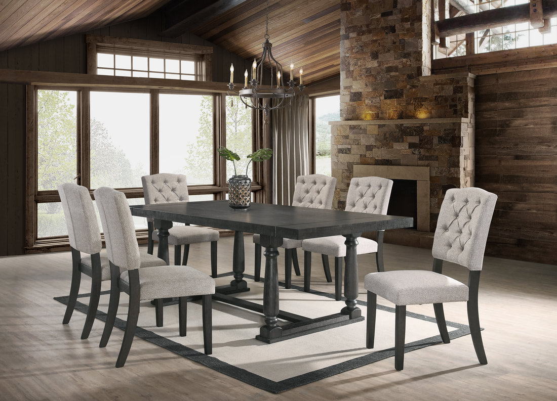 Henderson Charcoal 7-Piece Dining Set - Eve Furniture
