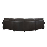 Wareham Dark Brown Leather 3-Piece Sectional by Homelegance at Eve Furniture