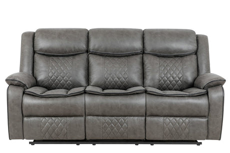 Gray leather sofa