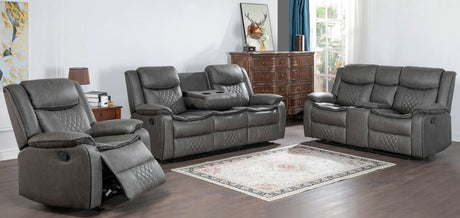 Weston 3-Piece Gray Reclining Sofa Living Room Set