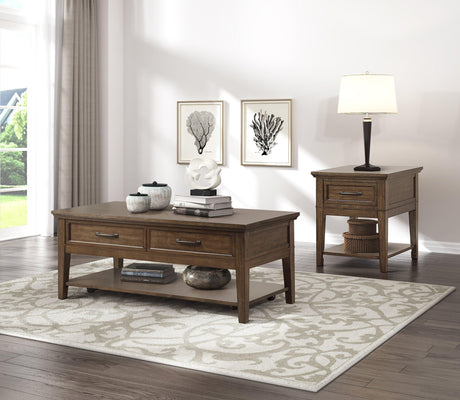 Whitley Walnut Cocktail Table by Homelegance at Eve Furniture