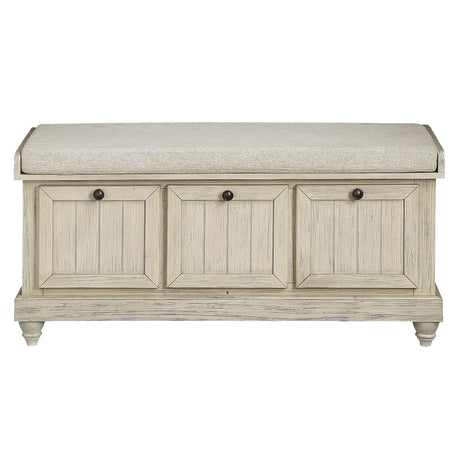 Woodwell Antique White Lift Top Storage Bench by Homelegance at Eve Furniture