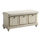 Woodwell Antique White Lift Top Storage Bench by Homelegance at Eve Furniture