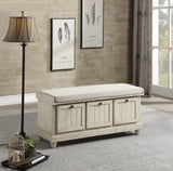 Woodwell Antique White Lift Top Storage Bench by Homelegance at Eve Furniture