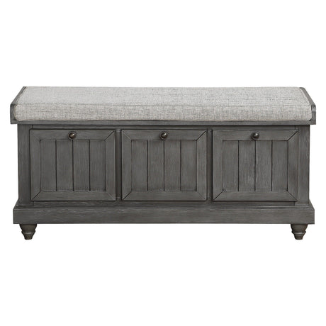 Woodwell Dark Gray Lift Top Storage Bench by Homelegance at Eve Furniture