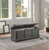 Woodwell Dark Gray Lift Top Storage Bench by Homelegance at Eve Furniture