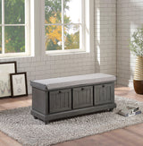 Woodwell Dark Gray Lift Top Storage Bench by Homelegance at Eve Furniture