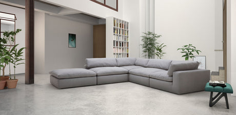 Comfy Gray XL 130" Cloud Sectional with Ottoman