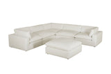 Comfy Sand XL 130" Cloud Sectional with Ottoman