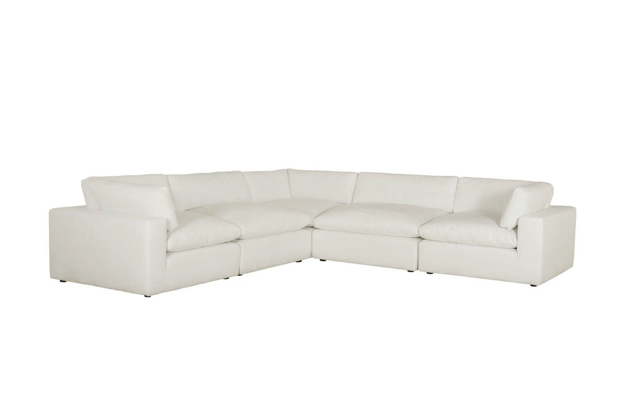 Comfy Sand XL 130" Cloud Sectional with Ottoman