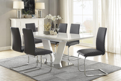 Yannis Chrome Metal/Gray Faux Leather Side Chair, Set of 2 by Homelegance at Eve Furniture