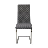 Yannis Chrome Metal/Gray Faux Leather Side Chair, Set of 2 by Homelegance at Eve Furniture